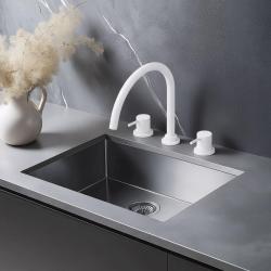 Waterevolution Flow 3-huls køkkenarmatur med svingtud og tilslutning til filtreret vand hvid T152UBR