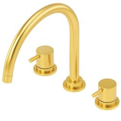 Waterevolution Flow 3-huls køkkenarmatur med drejelig tud og tilslutning til filtreret vand, lys guld T152UWGE
