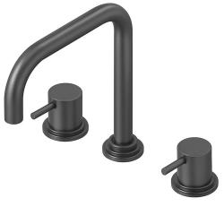 Waterevolution Flow 3-huls vinkel køkkenarmatur med drejelig tud og tilslutning til filtreret vand, gun metal T152HGME