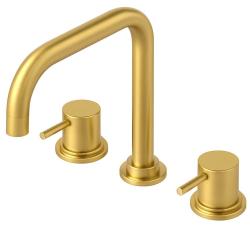 Waterevolution Flow 3-huls vinkel køkkenarmatur med drejelig tud og tilslutning til filtreret vand lys guld T152HWGE