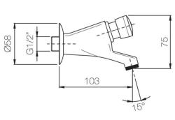 PB Selv-lukkende vægmonteret vandhane Tidstyret 1/2" 1208969808