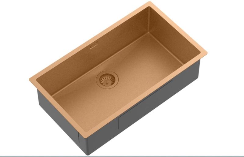 Ausmann Mosel kobber stor vask i rustfrit stål - PVD kobber 74x40 universel 1208970018