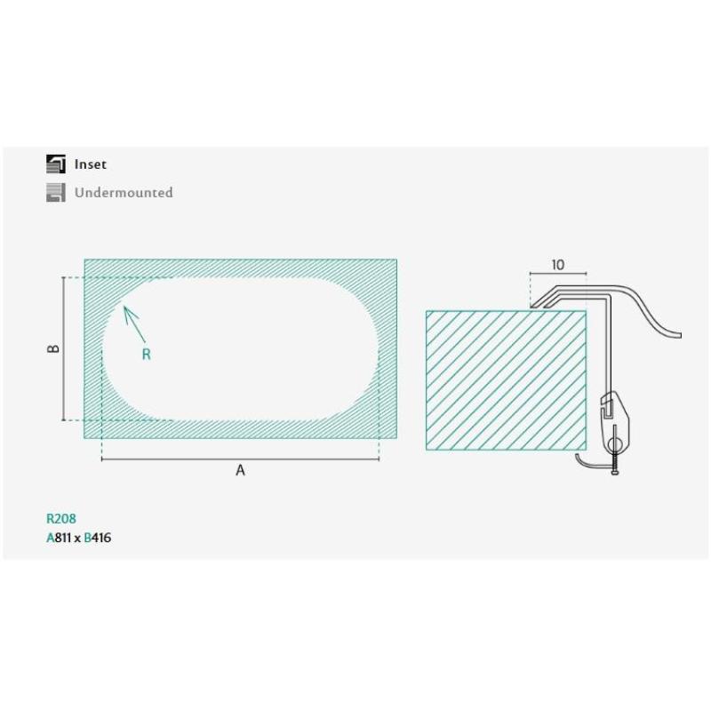 Banka Andalucia RVS Dobbelvask 835 x 440 cm Til- og Planlimning 1208970050