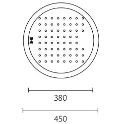 Bank P18380 Rustfrit Stål Rund Lavvandet Vask med Afdrypningsbak 45 cm Til Overmontering og Underbygning 1208970057