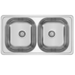 Banka Diplomat RVS dobbeltvask overflade 80x44 cm 1208970059