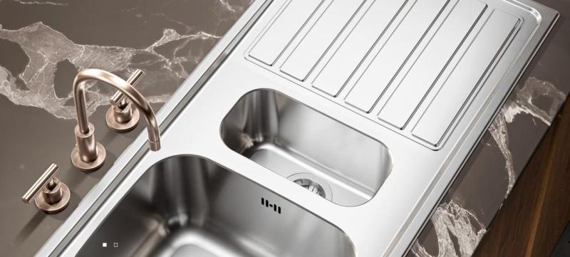 Halifax RVS Double Sink Built-in 80x45 cm 1208970060