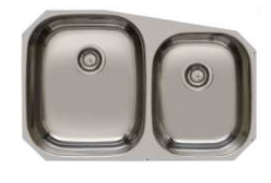 Banka Princess rustfrit stål dobbeltvask undermontering 750x475 mm 1208970067