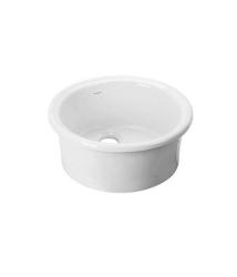 Ausmann Ceramic Brook keramisk hvidt rundt vaskekar til montering 1208970092