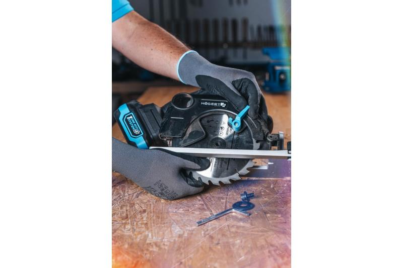 HÖGERT akku cirkelsav, 18V, zonder akku, støvsugertilslutning