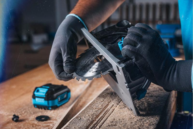 HÖGERT akku cirkelsav, 18V, zonder akku, støvsugertilslutning