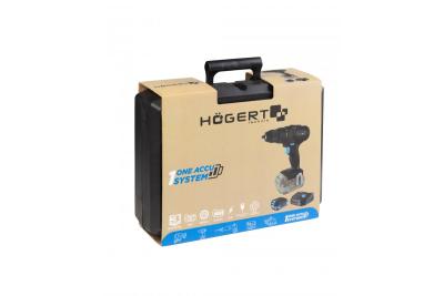 HÖGERT akku boremaskine 18V, sæt med batteri, oplader, bitholder, boremagasin
