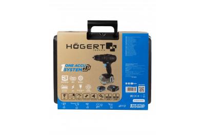 HÖGERT akku boremaskine 18V, sæt med batteri, oplader, bitholder, boremagasin