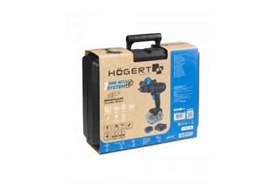 HÖGERT Borstelloze accuschroevendraaierset, 18V, met bitholder, bitmagasin, oplader og batteri
