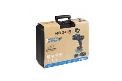 HÖGERT Borstelloze accuschroevendraaierset, 18V, met bitholder, bitmagasin, oplader og batteri
