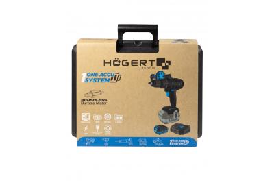 HÖGERT Borstelloze accuschroevendraaierset, 18V, met bitholder, bitmagasin, oplader og batteri