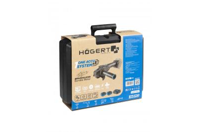 HÖGERT Ledningsfri vinkelsliber med paddeskontakt, 125MM, 18V, sæt med batteri, oplader, tilbehør