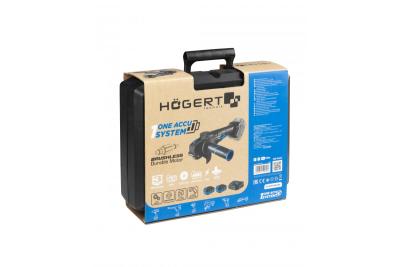 HÖGERT Ledningsfri vinkelsliber med paddle-kontakt, 125MM, 18V - Sæt (batteri, oplader, tilbehør)