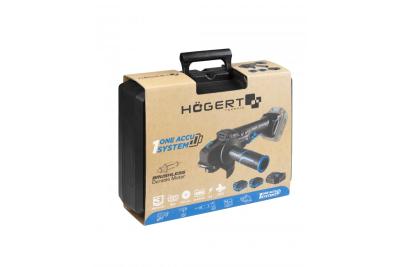 HÖGERT Ledningsfri vinkelsliber med paddle-kontakt, 125MM, 18V - Sæt (batteri, oplader, tilbehør)