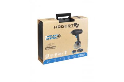 HÖGERT batteridrevet slagmoersæt, børsteløs, 18V, med batteri, oplader