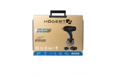HÖGERT batteridrevet slagmoersæt, børsteløs, 18V, med batteri, oplader