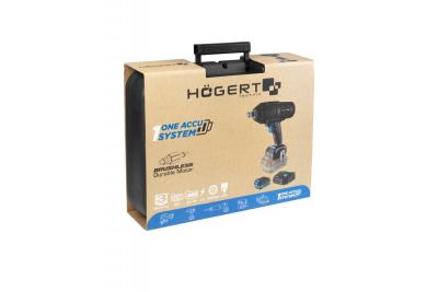 HÖGERT batteridrevet slagnøglesæt, børsteløs, 1000 Nm, 18V med batteri, oplader
