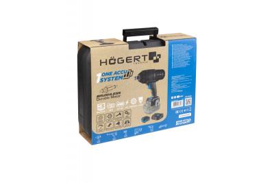 HÖGERT batteridrevet slagnøglesæt, børsteløs, 1000 Nm, 18V med batteri, oplader