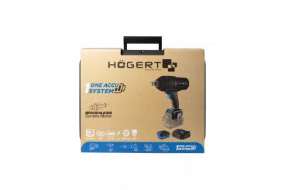 HÖGERT batteridrevet slagnøglesæt, børsteløs, 1000 Nm, 18V med batteri, oplader