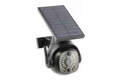 Solflomlys med bevægelses- og skumringssensor GUARDOS, LED, 300lm, 6400K, 1200mAh, IP65, dummykamera