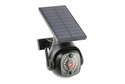 Solflomlys med bevægelses- og skumringssensor GUARDOS, LED, 300lm, 6400K, 1200mAh, IP65, dummykamera