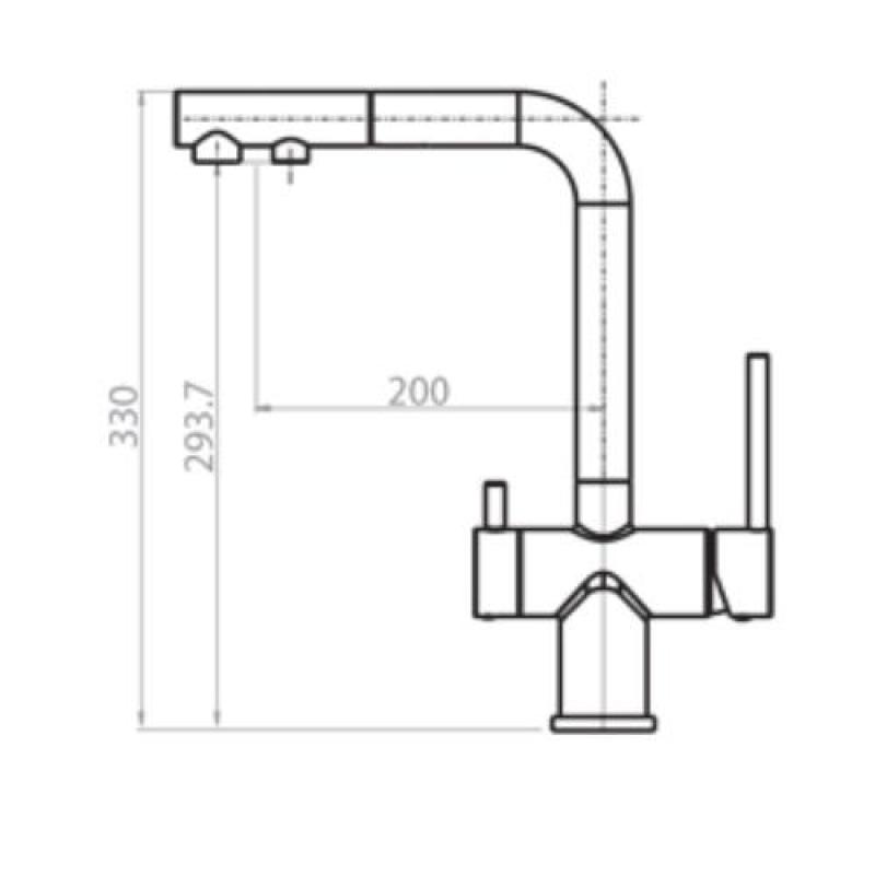 Ausmann Ellington 3-vejs køkkenarmatur med udtrækkelig tud og filtreret vand – Grå – 1208970494