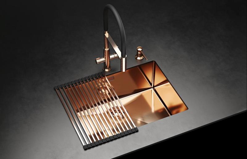 Ausmann Claridge 3-vejs Køkkenarmatur med Fleksibel Tud og Filtreret Vand – Kobber - 1208970503