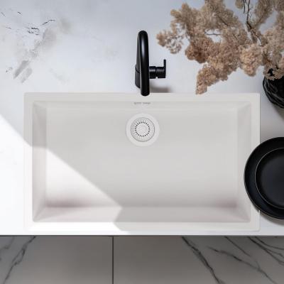 Hvid Stor Vask 70x40 cm Til Underbygning, Montering og Planmontering med Hvid Prop 1208970521