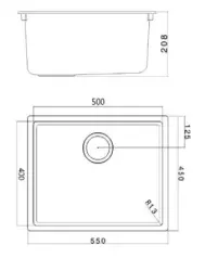 Hvid Vask 50x40 cm Underbygning, Overbygning og Planlimning med Mat Sort Prop 1208970530