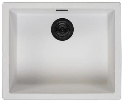 Hvid Vask 50x40 cm Underbygning, Overbygning og Planlimning med Mat Sort Prop 1208970530