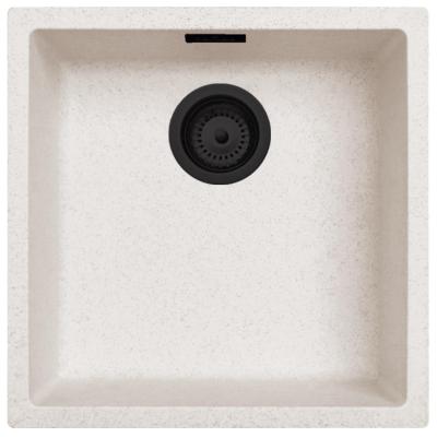 Zand Hvid Creme Vask 40x40 cm Undermontering, Overmontering og Planmontering med Mat Sort Prop 1208970540