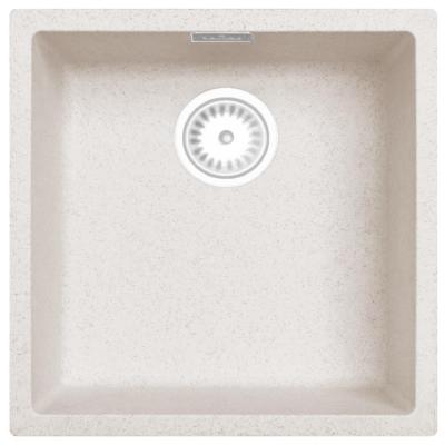 Zand Hvid Creme Vask 40x40 cm Undermontering, Overmontering og Planmontering med Hvid Prop 1208970541