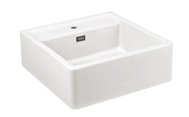 Ausmann Ceramic Panor Shade Ceramic White Butler Sink - Under-counter and Between-counter 630 x 597 mm with tap hole and Gun metal plug 1208970551