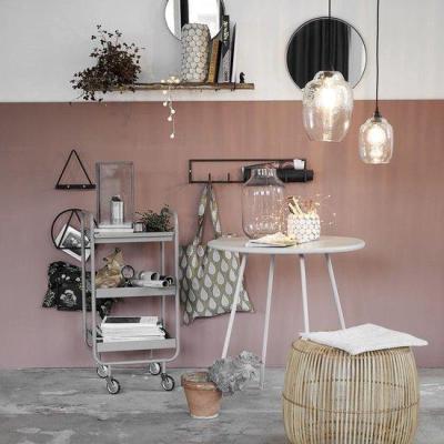 Outlet rund 40 cm spejl Reflektion mat jern/sort - House Doctor til stuen Fk0201