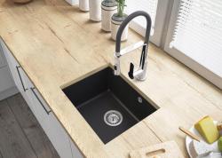 Graniteland Solo Granit Sort Underlimmet Vask 42x34 cm med Rustfrit Stål Prop 1208970611