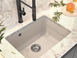 Graniteland Solo Granit Beige Sand Undermonteret Vask 42x34 cm med Rustfrit Stål Prop 1208970612