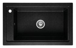 Graniteland Magra Granit sort arduin hardsten Overbygning vask 686x427 mm med kranhul og rustfrit stål Prop 1208970615