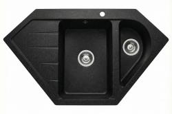 Graniteland Amiata Granit sort Arduin bluestone look Hjørnevask til påbygning 955x489 mm med rustfri stålprop 1208970620