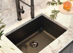 Graniteland Solo Granit sort Arduin hardsten look Vask undermonteret 535x400 mm med rustfrit stål prop 1208970638