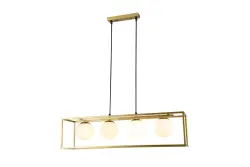 OUTLET Ramme Beskadiget Dekor Avelin pendellampe med guld rektangulært ramme bredde 80 cm 2287