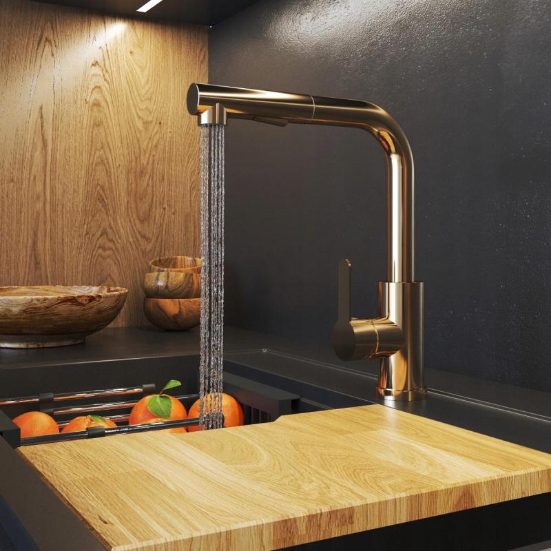 Graniteland Celeste Køkkenarmatur Kobber med Udtrækkelig Tud og Dobbelt-Funktion Håndbruser 1208970665