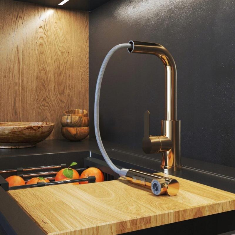 Graniteland Celeste Køkkenarmatur Kobber med Udtrækkelig Tud og Dobbelt-Funktion Håndbruser 1208970665