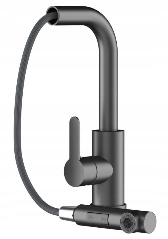 Graniteland Celeste Køkkenarmatur Gun Metal med Udtrækbar Tud og Dobbelt-Funktions Håndbruser 1208970666