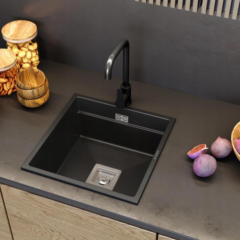 Graniteland Stellar Køkkenarmatur Sort med drejelig tud 1208970671