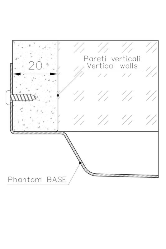 Foster Phantom Base RVS Bodemplade Worktop Vask 71x40cm til Indbygning i Keramik natursten og Solidsurface tykkelse 20mm 1208970694
