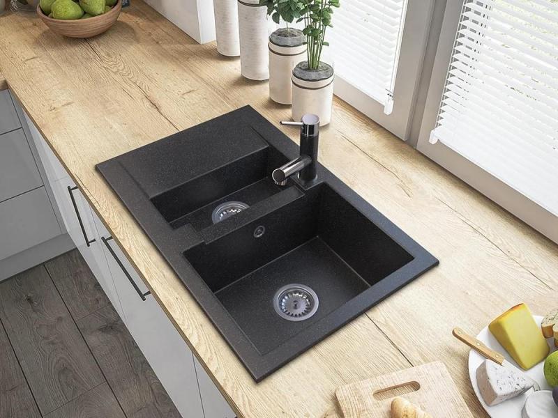 Graniteland Ceres Køkkenarmatur Arduin hardsten look med Udtrækkelig Tud og Dobbelt-Funktion Håndbruser 1208970706